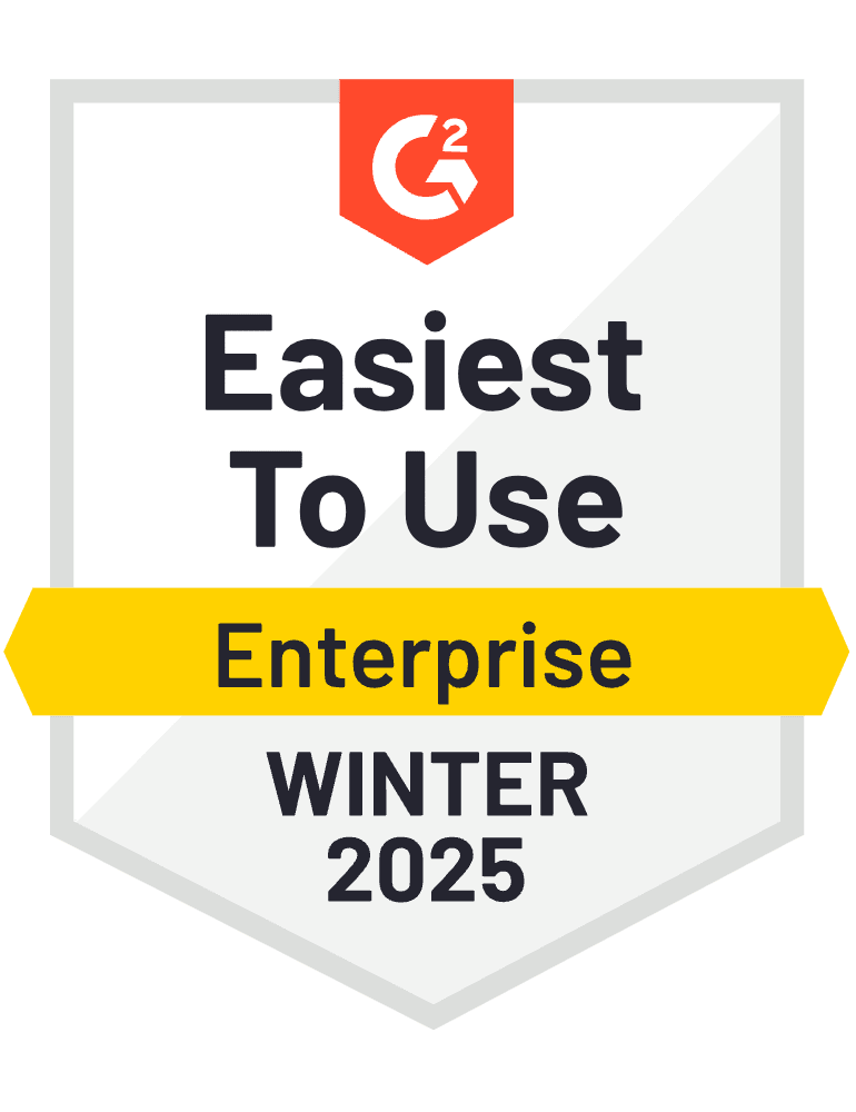 Badge showing that enterprise companies found Intellect's QMS easy to use in 2025