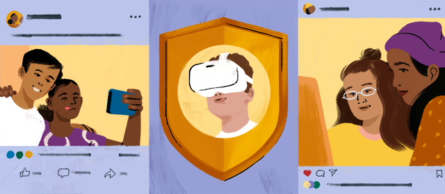 Teenagers enjoy using technology, including Meta Quest headsets, phones and computers.